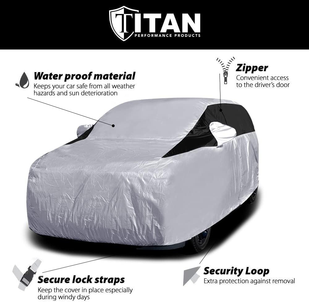 Lightweight Poly 210T Waterproof Car Cover for Large SUV 207-212", Pack of 2 H2943