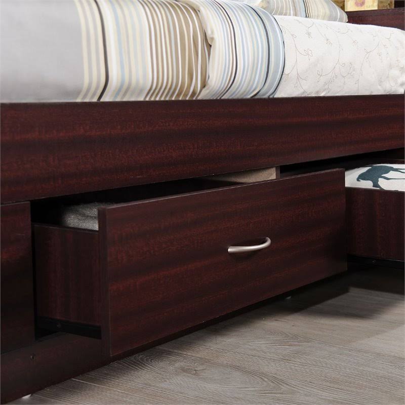 Twin Captain Storage Bed with 3 Drawers in Mahogany H508141