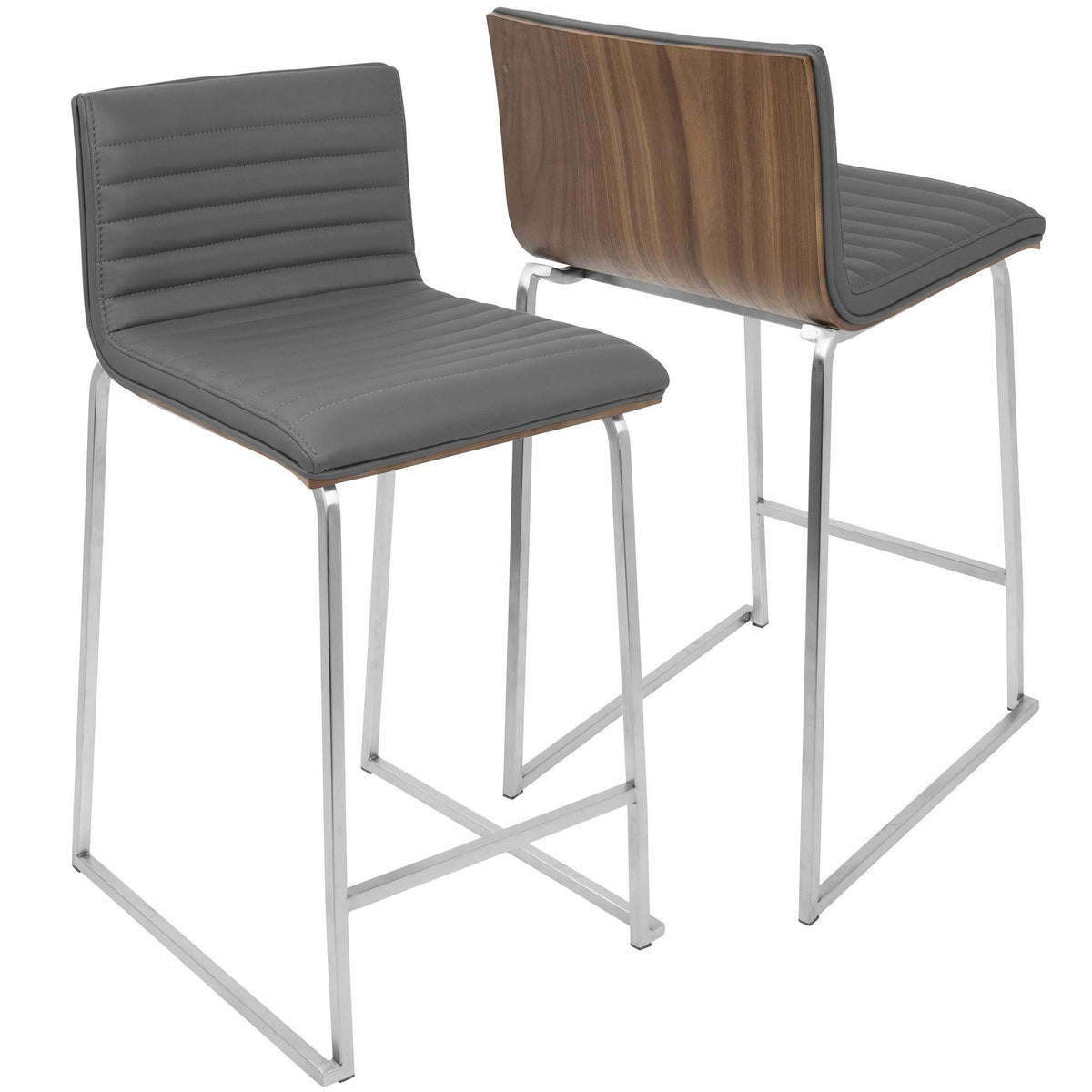 White PU Counter Stool Set of 2 T68943