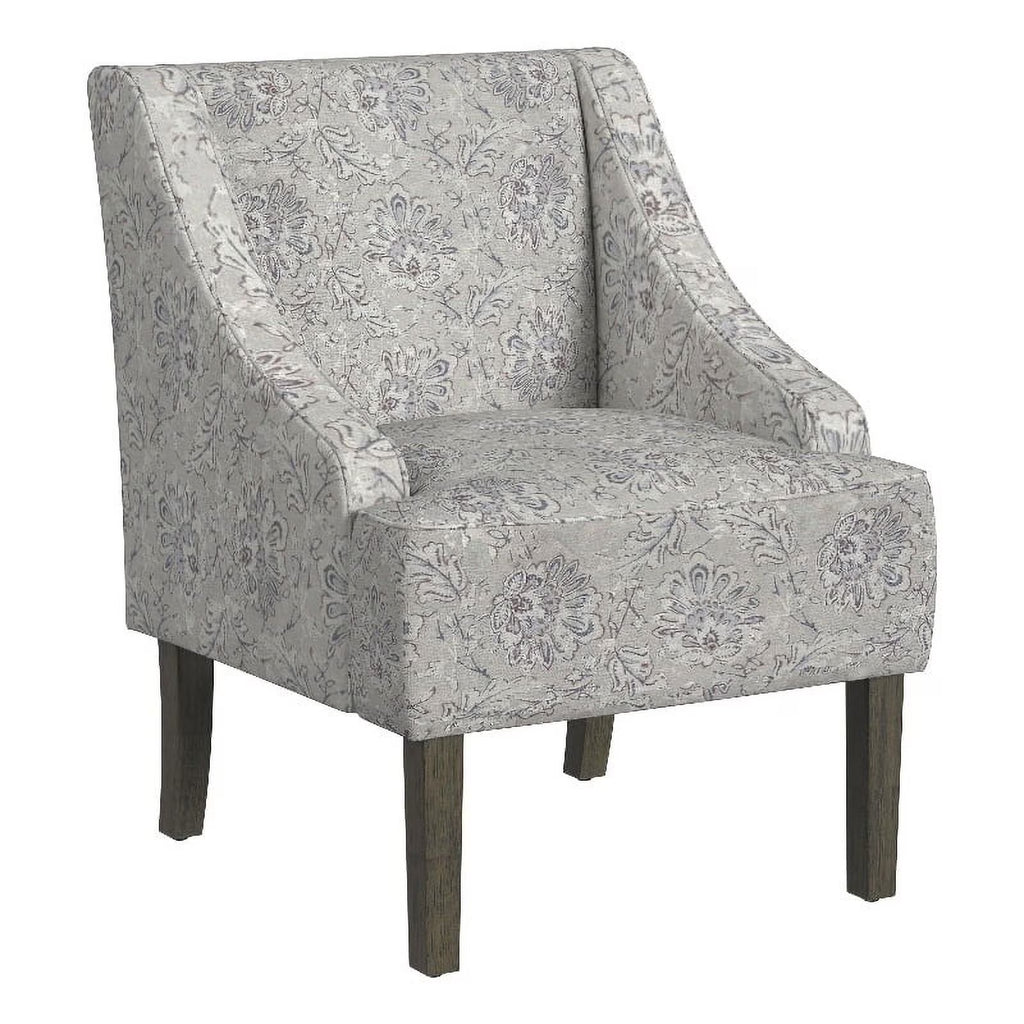 Linen Artistic Floral Print Accent Chair G20084