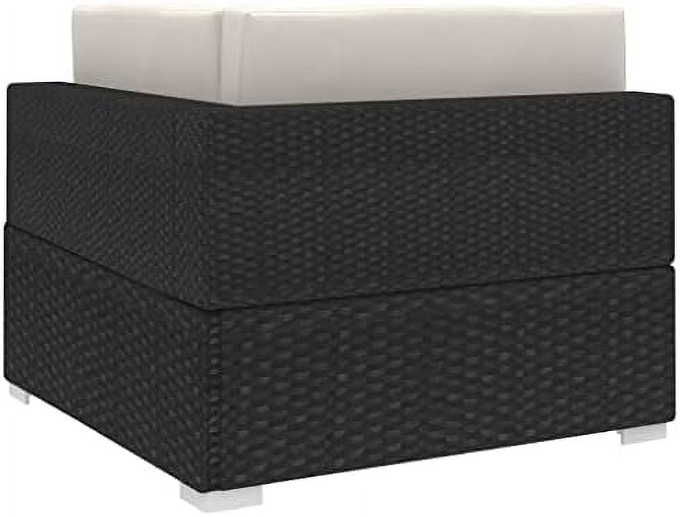Gray Poly Rattan Sectional Corner Chair with Cushions H3387