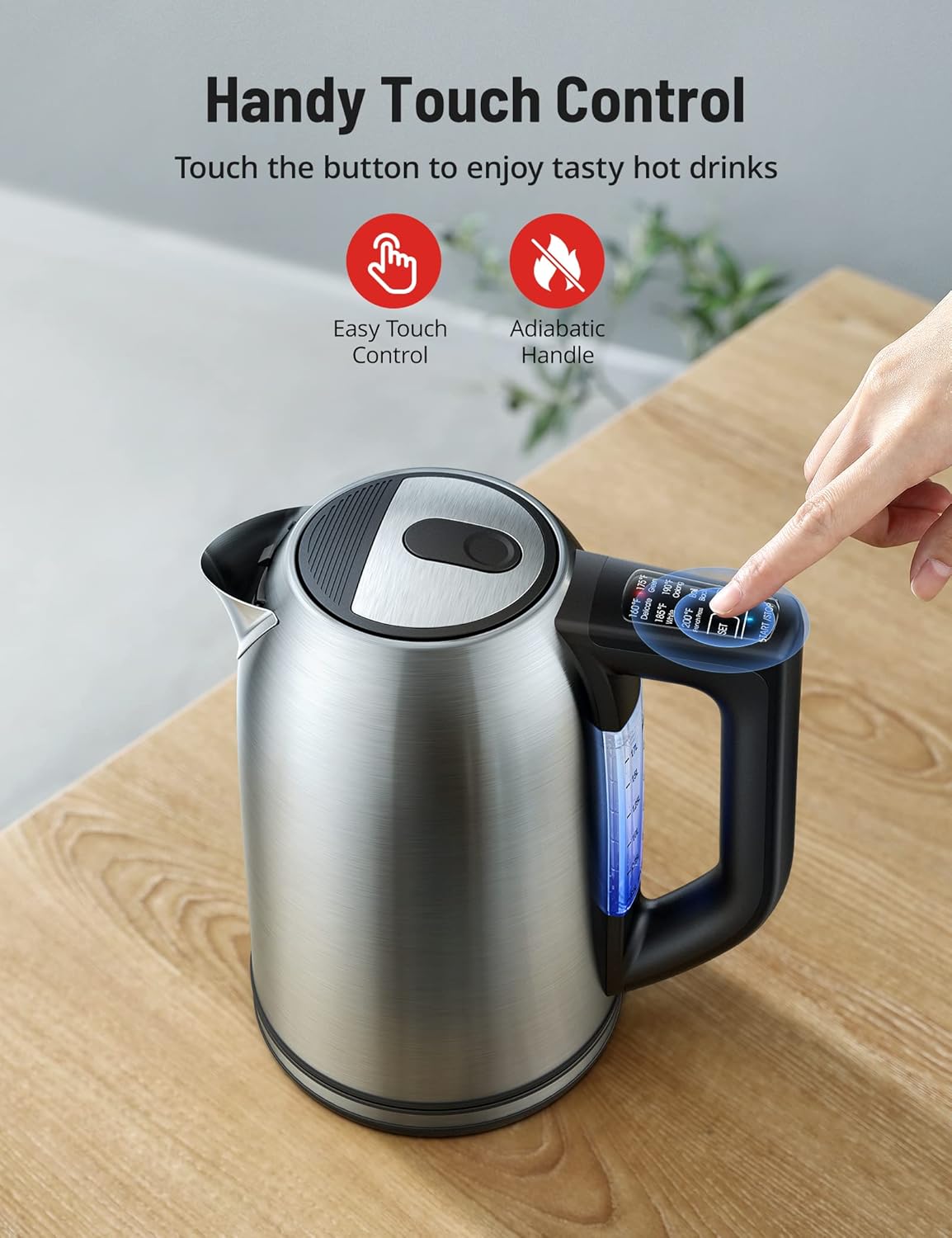 1.7L Cordless Electric Kettle with 6 Temperature Settings H620