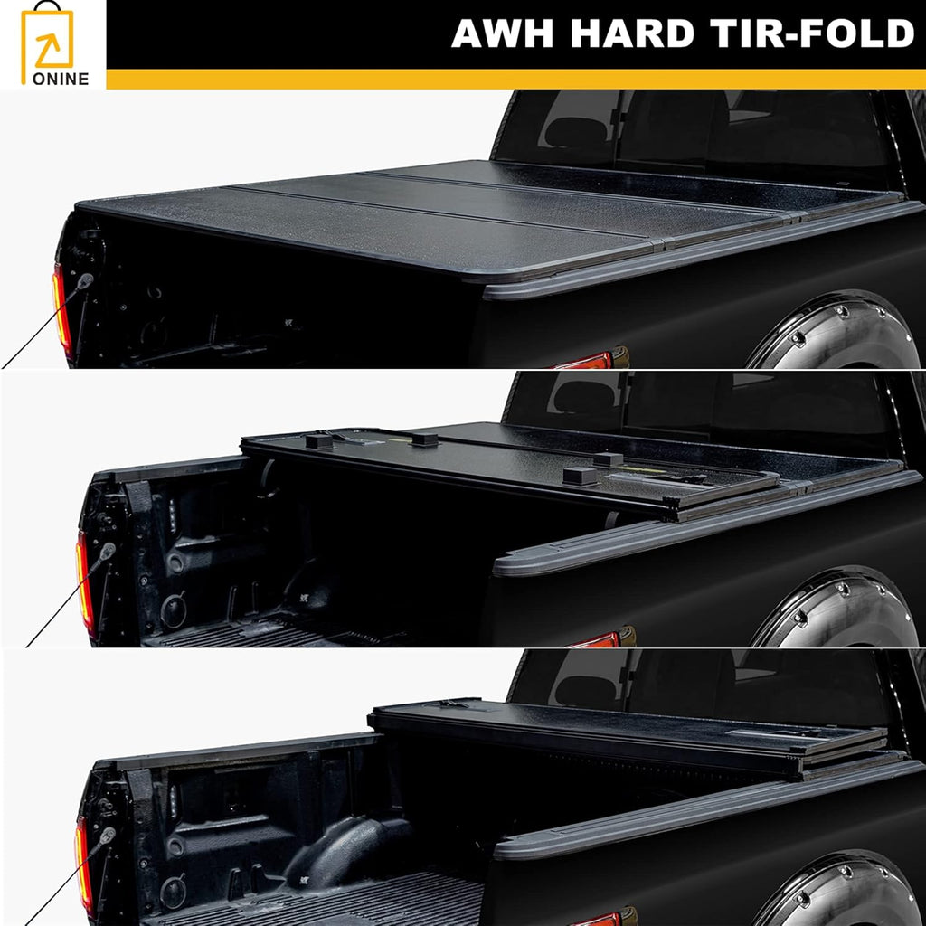 Hard Tri-Fold Truck Bed Tonneau Cover for 2020-2022 Jeep Gladiator JT 5ft Bed A43690