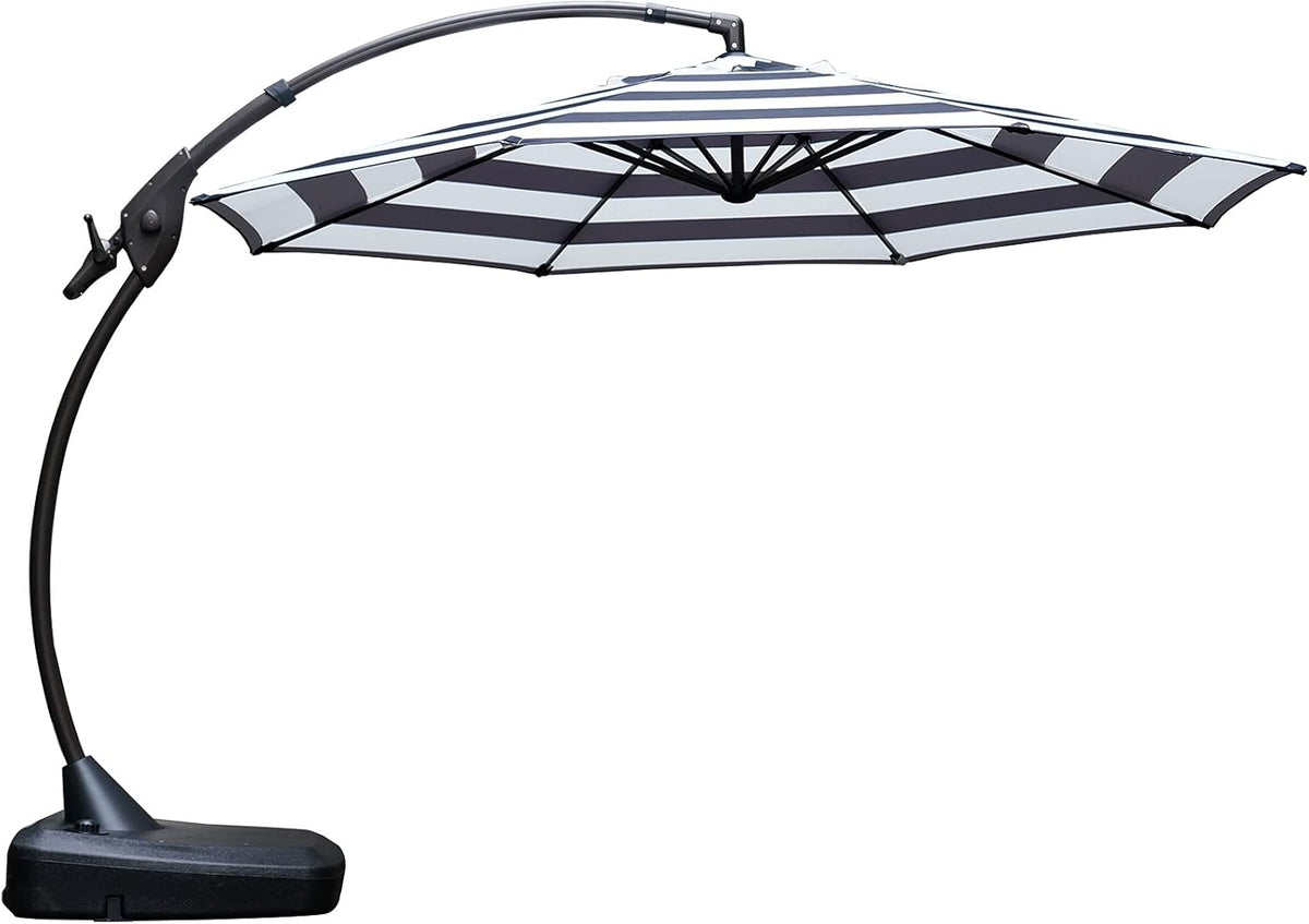11 FT Curvy Aluminum Offset Cantilever Umbrella with Base Y29910