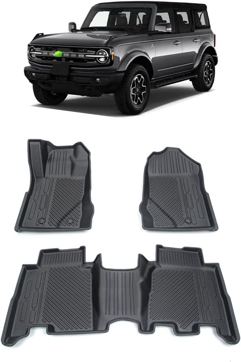4 Doors Ford Bronco All Weather Floor Mats Liners T2156