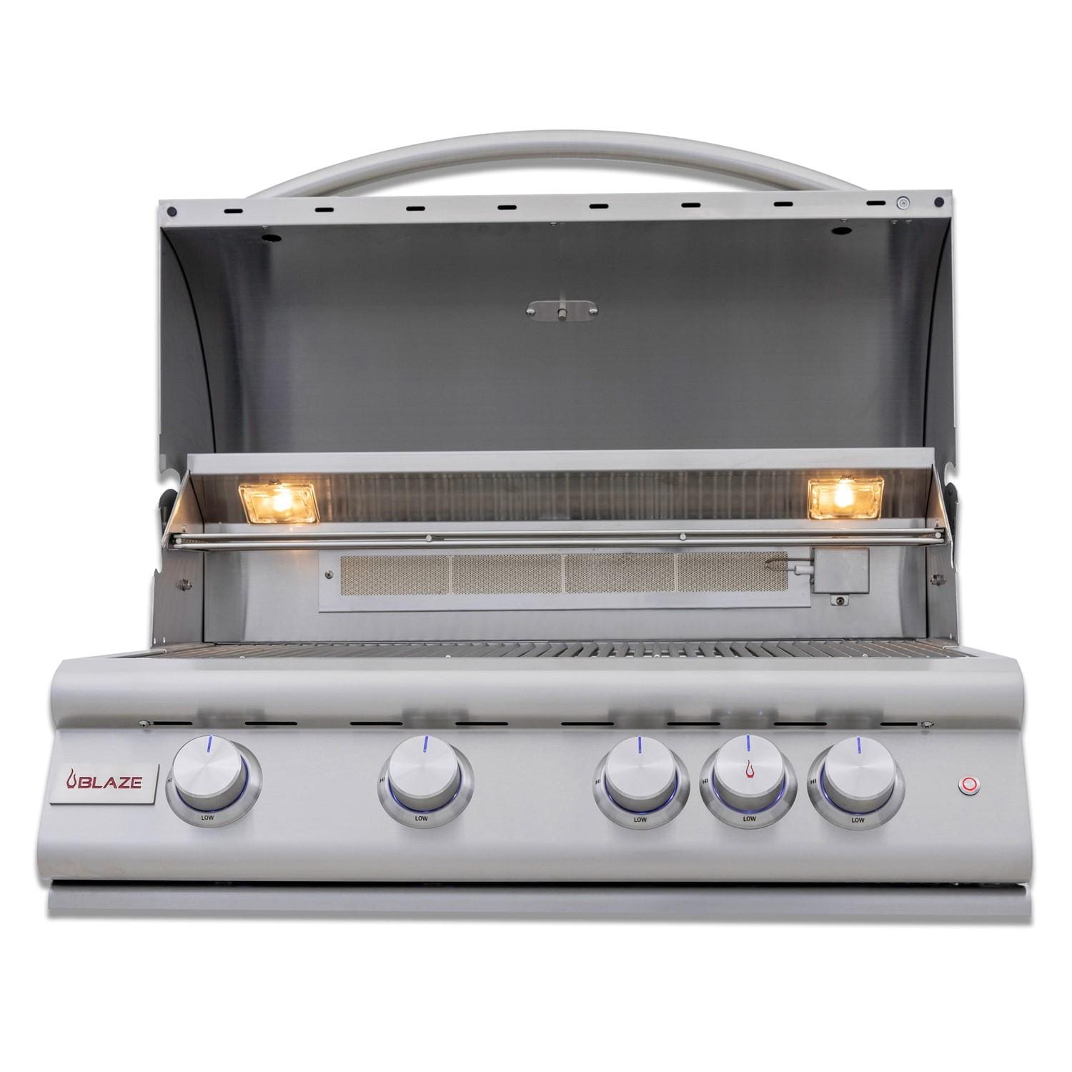 32-Inch 4-Burner Built-In Propane Gas Grill with Rear Infrared Burner & Lift-Assist Hood D9322