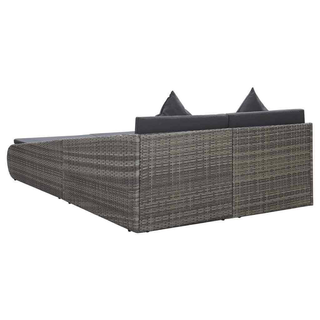 Gray Poly Rattan Garden Bed S831