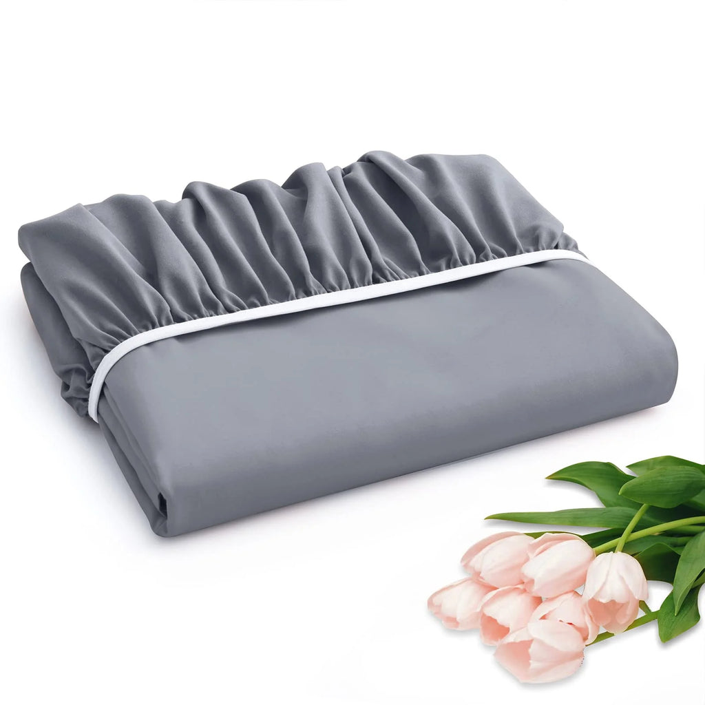 Gray 1800 Thread Count Microfiber King Fitted Sheet with Deep Pocket E476355
