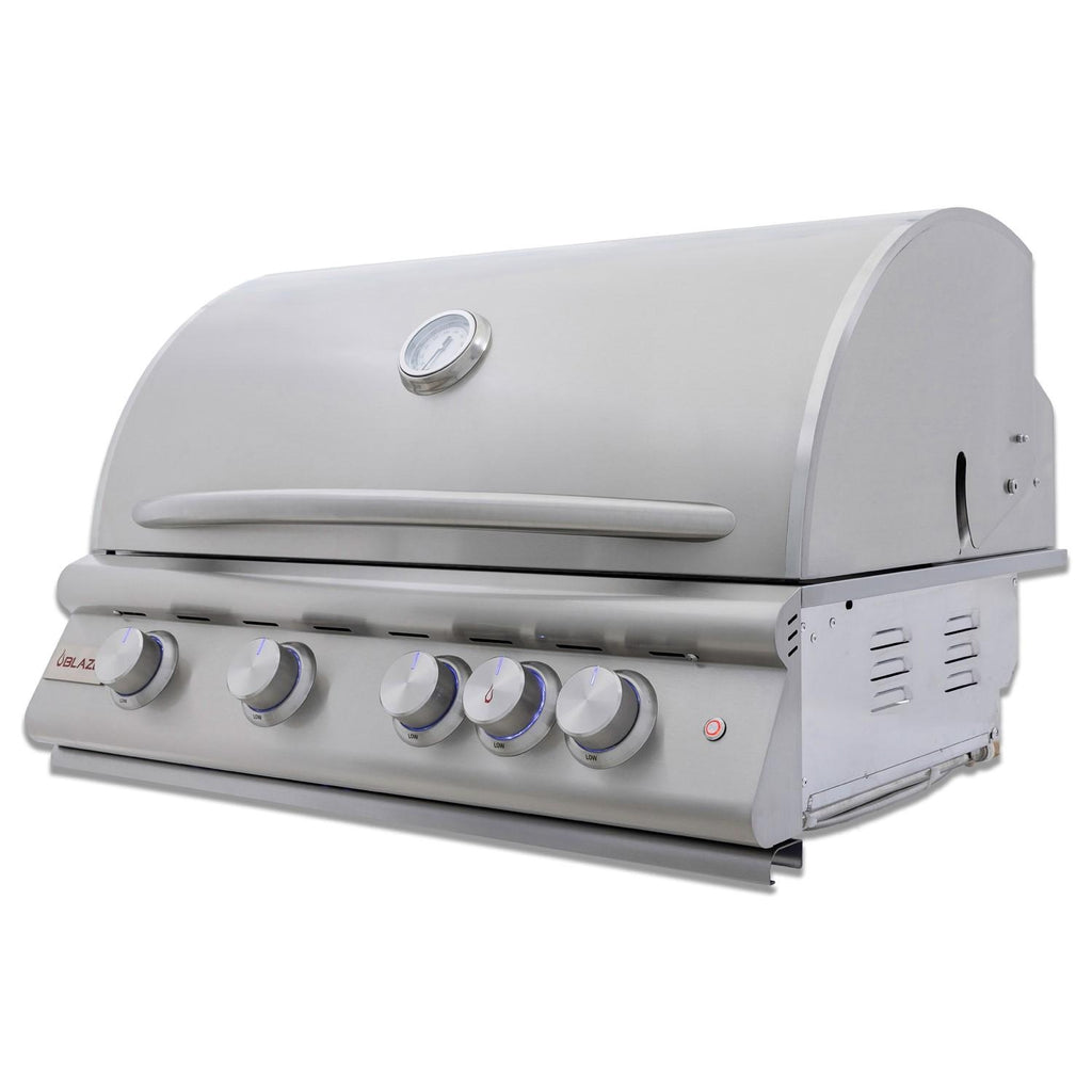32-Inch 4-Burner Built-In Propane Gas Grill with Rear Infrared Burner & Lift-Assist Hood D9322