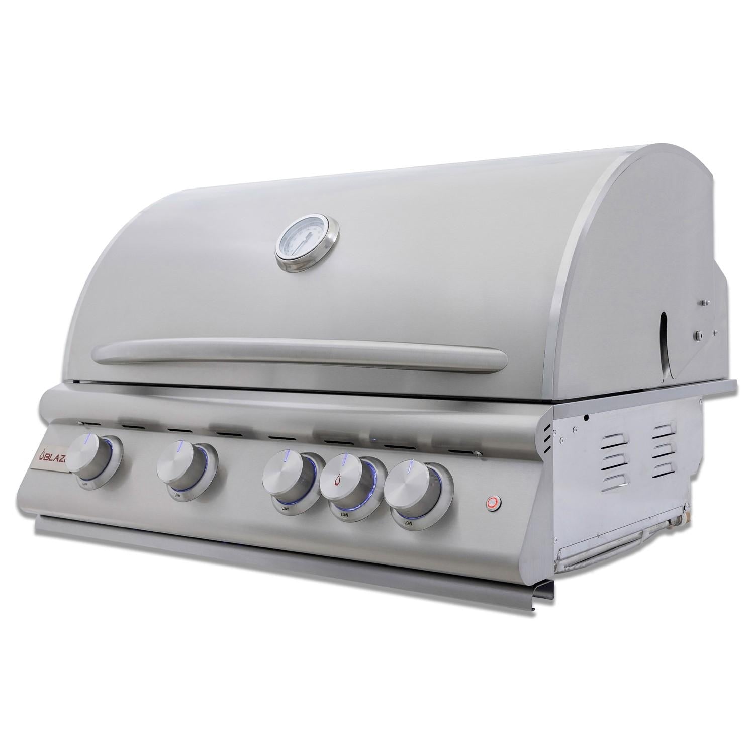 32-Inch 4-Burner Built-In Propane Gas Grill with Rear Infrared Burner & Lift-Assist Hood D9322