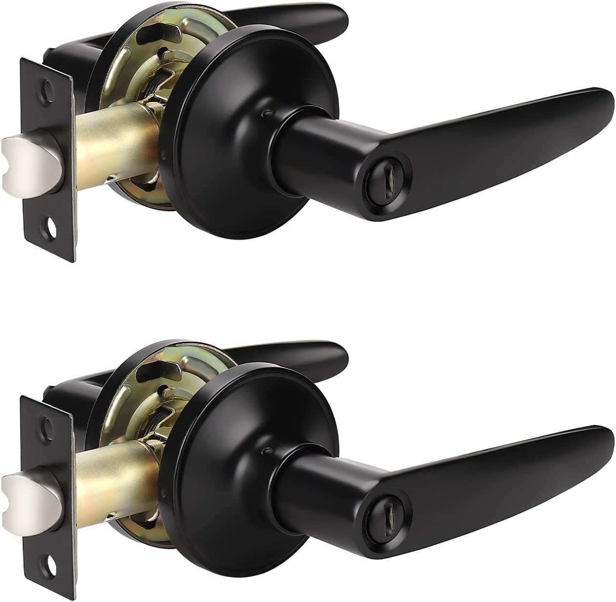 Matte Black 5 Pack Door Handle Lock Set with Double Keyed Deadbolt U3452
