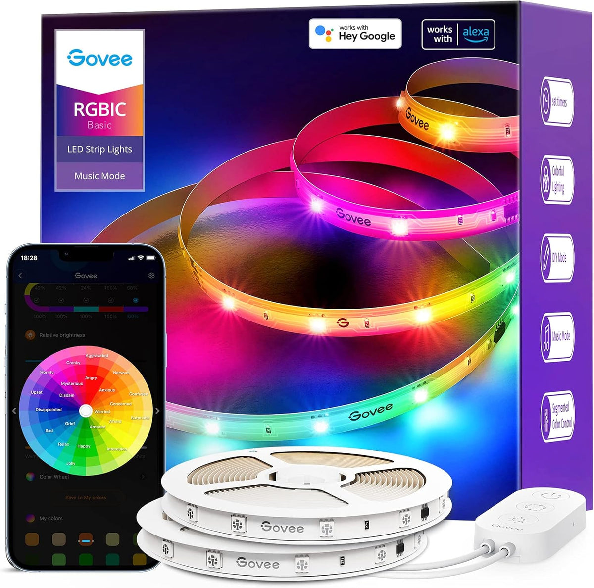 65.6ft RGBIC Smart WiFi LED Light Strip Pack of 2 Z741541