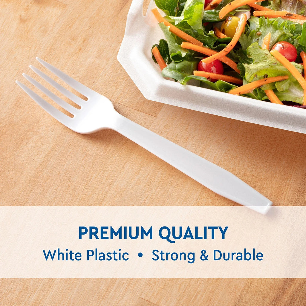White Plastic Forks, 500 Ct Q5939