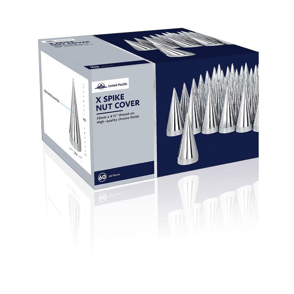 60 Pack Chrome Plastic Spike Nut Cover T675