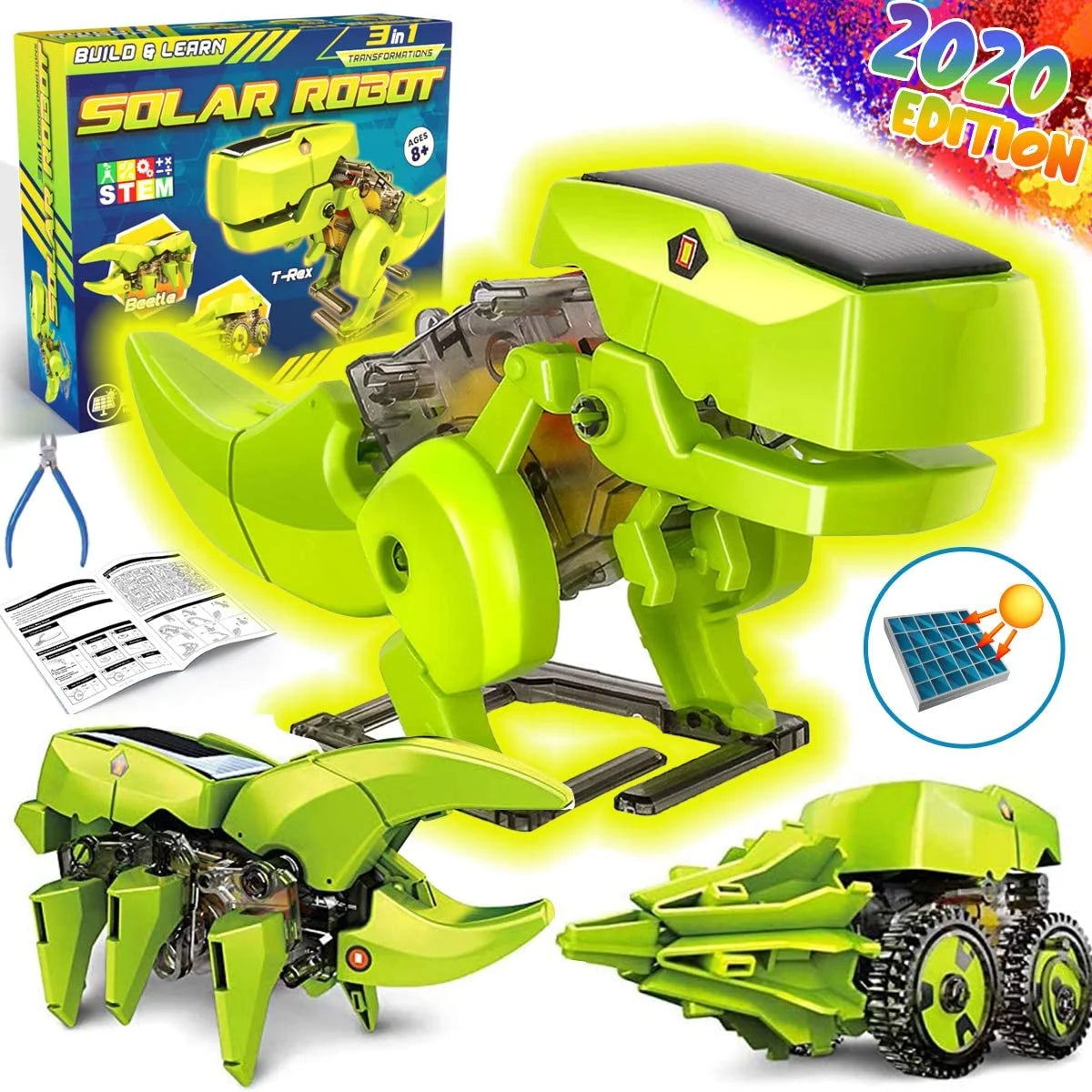 Solar Robot Kit 3-in-1 DIY Dinosaurs Robot Science Kits Toys K933137