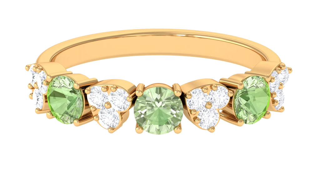 14K Yellow Gold Green Sapphire Half Eternity Ring E97676