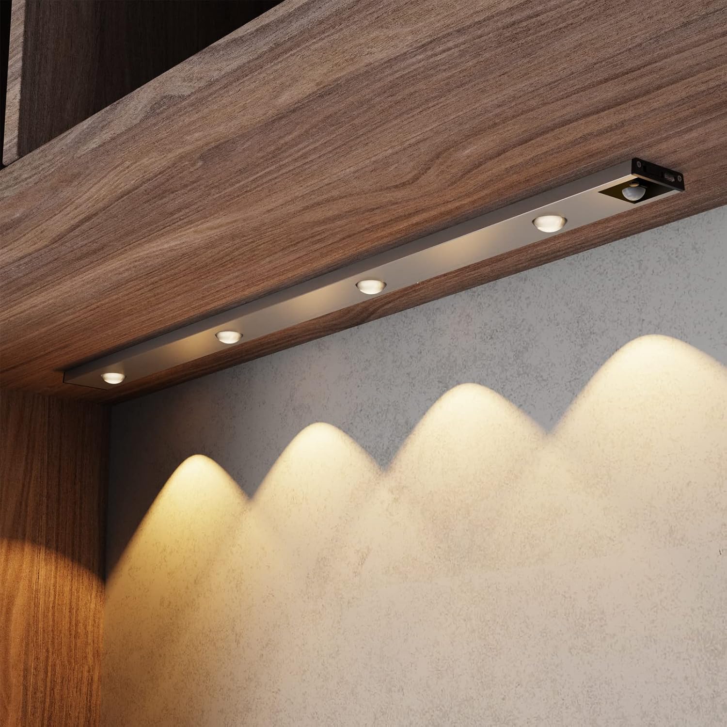 Under Cabinet LED Motion Sensor Light, 23.62 inch, 7 Color, Wireless USB Rechargeable W949