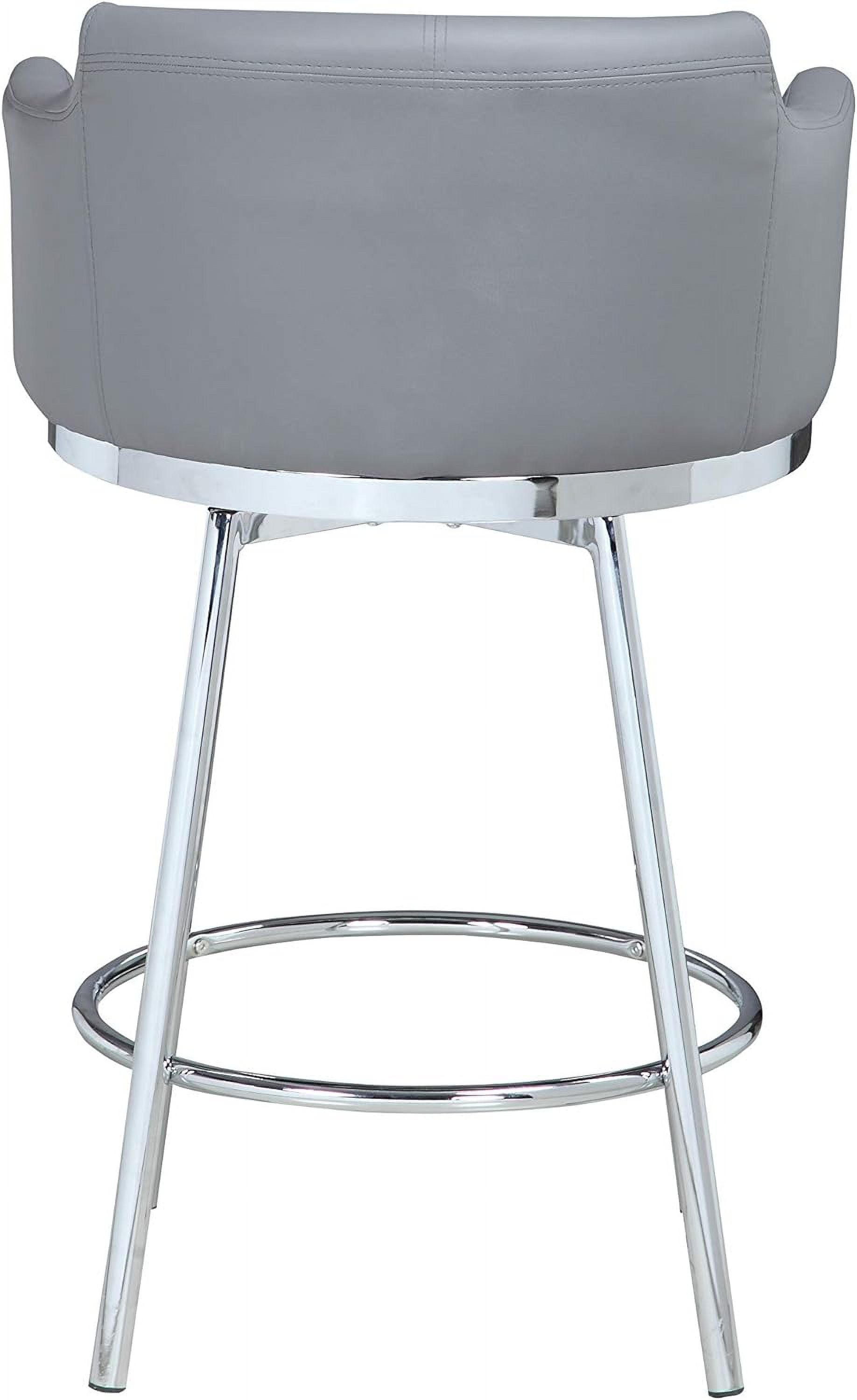 Gray Modern Club Counter Stool with Memory Swivel I768