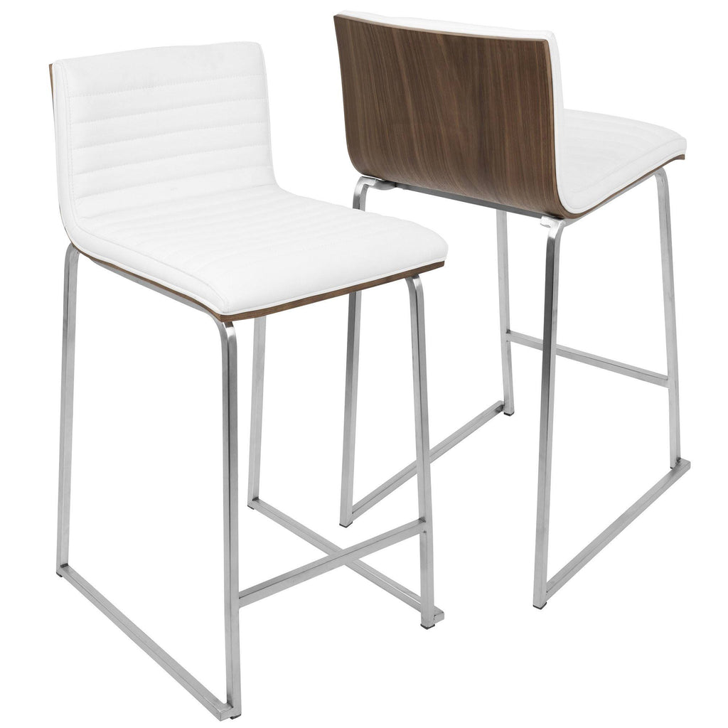 White PU Counter Stool Set of 2 T68943
