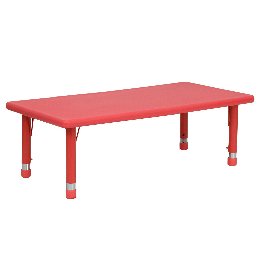 24x48 Red Plastic Height Adjustable Activity Table S39628