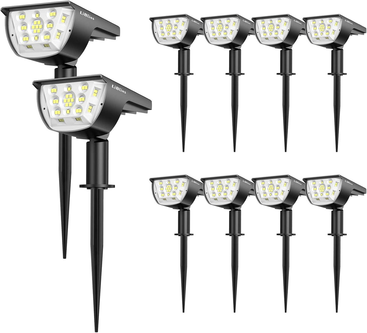 6 Pack IP67 Waterproof Solar Powered Spotlights O490