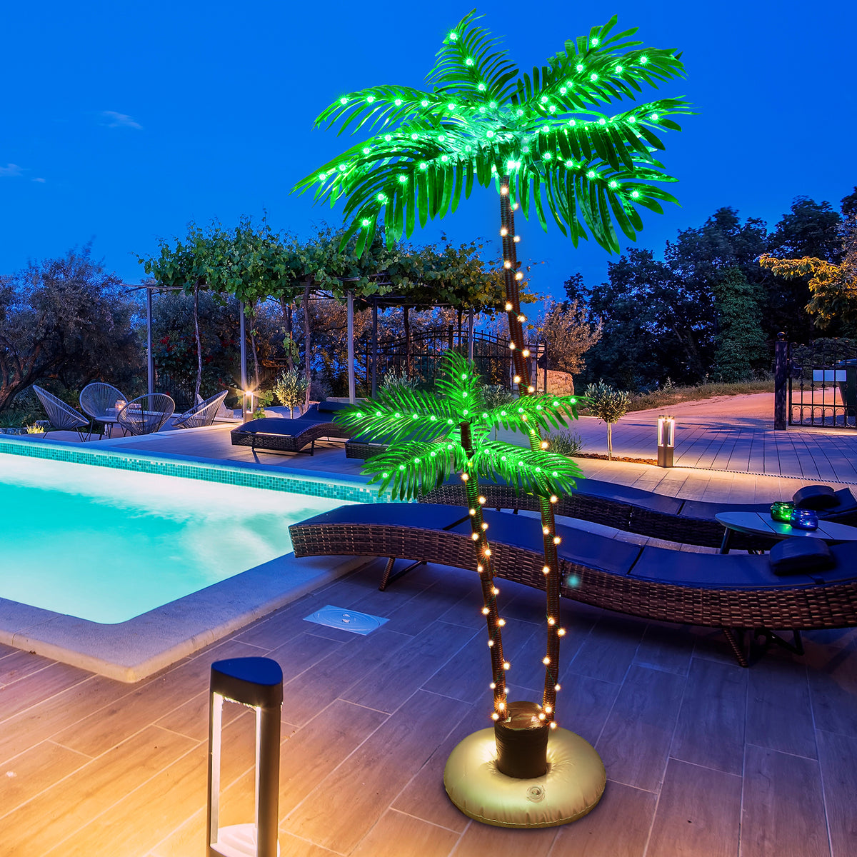 Solar Artificial Palm Tree 6Ft Lighted with 8 Modes N160