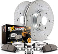 Front Z36 Carbon Fiber Ceramic Brake Pads and Drilled Slotted Brake Rotors H4730