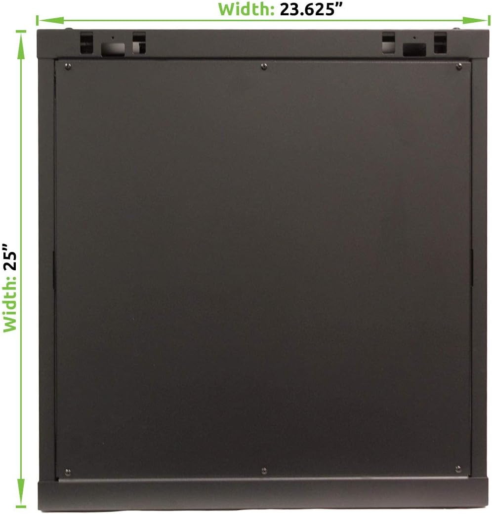 12U Wall Mount 19 Inch Server Cabinet Rack Enclosure with Glass Door and Shelves Z778805