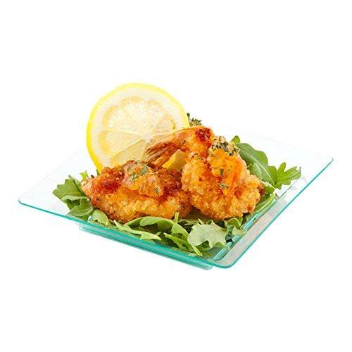 Square Plastic Plate Seagreen 4.25 Inches 100 Count Box R474281