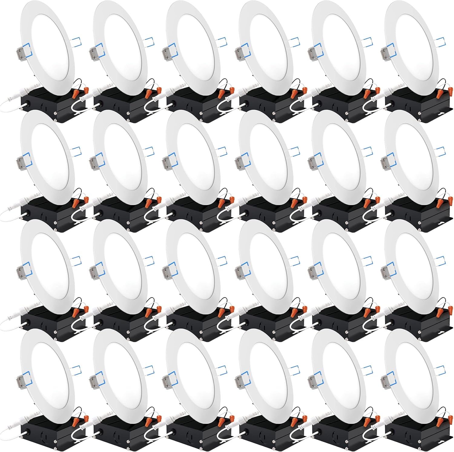 24 Pack 4 Inch Ultra Thin LED Recessed Ceiling Lights, 4000K Cool White, Dimmable 10W, 650 LM Q6254