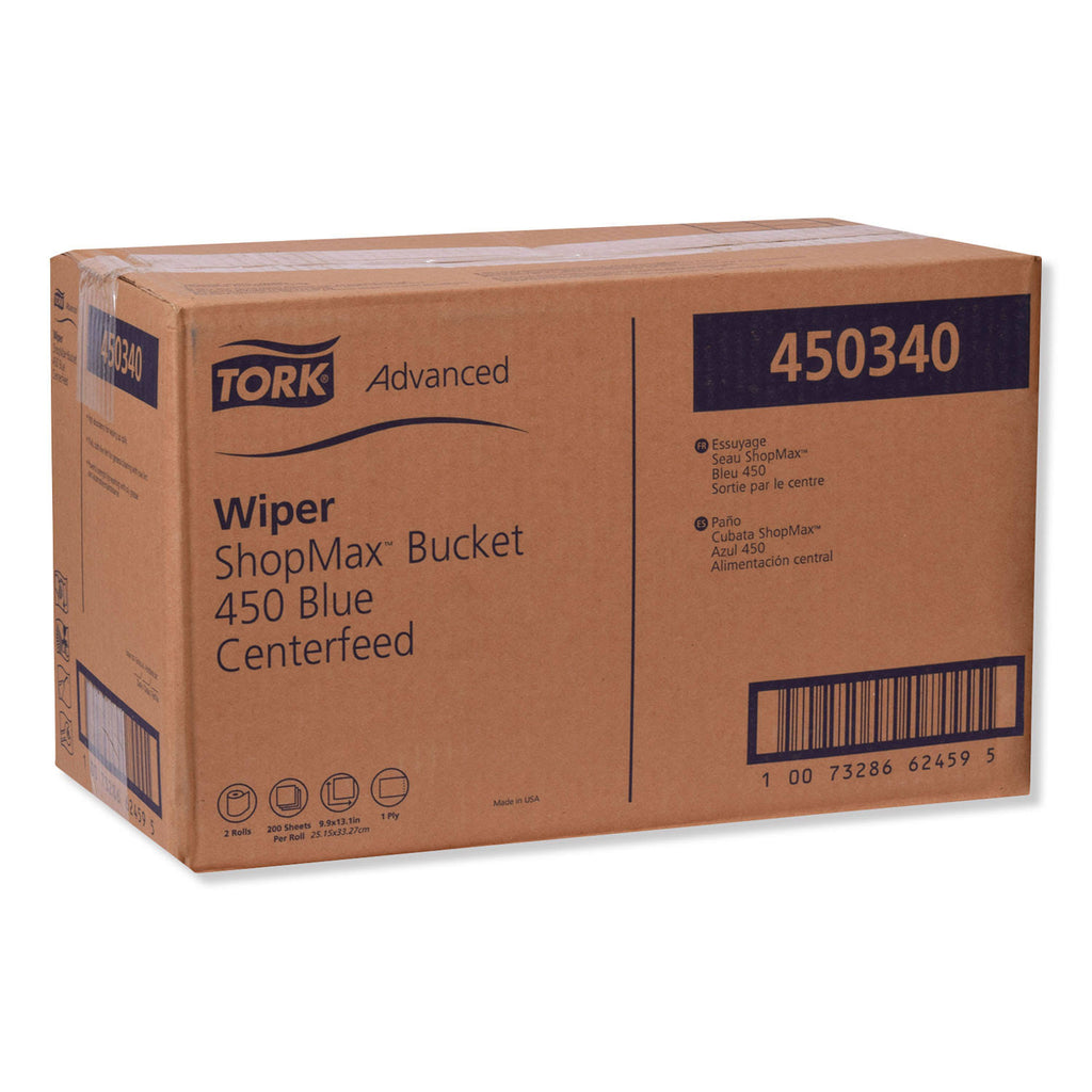 Blue 8.5 x 10 Shop Wiper, 200/Bucket, 2 Buckets/Carton G460