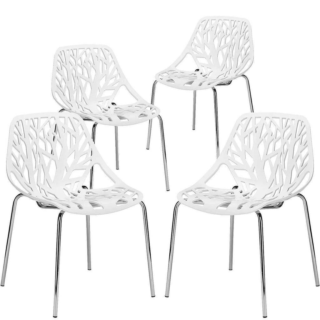 4 PCS Plastic Side Chair Armless Dining Chairs C7263