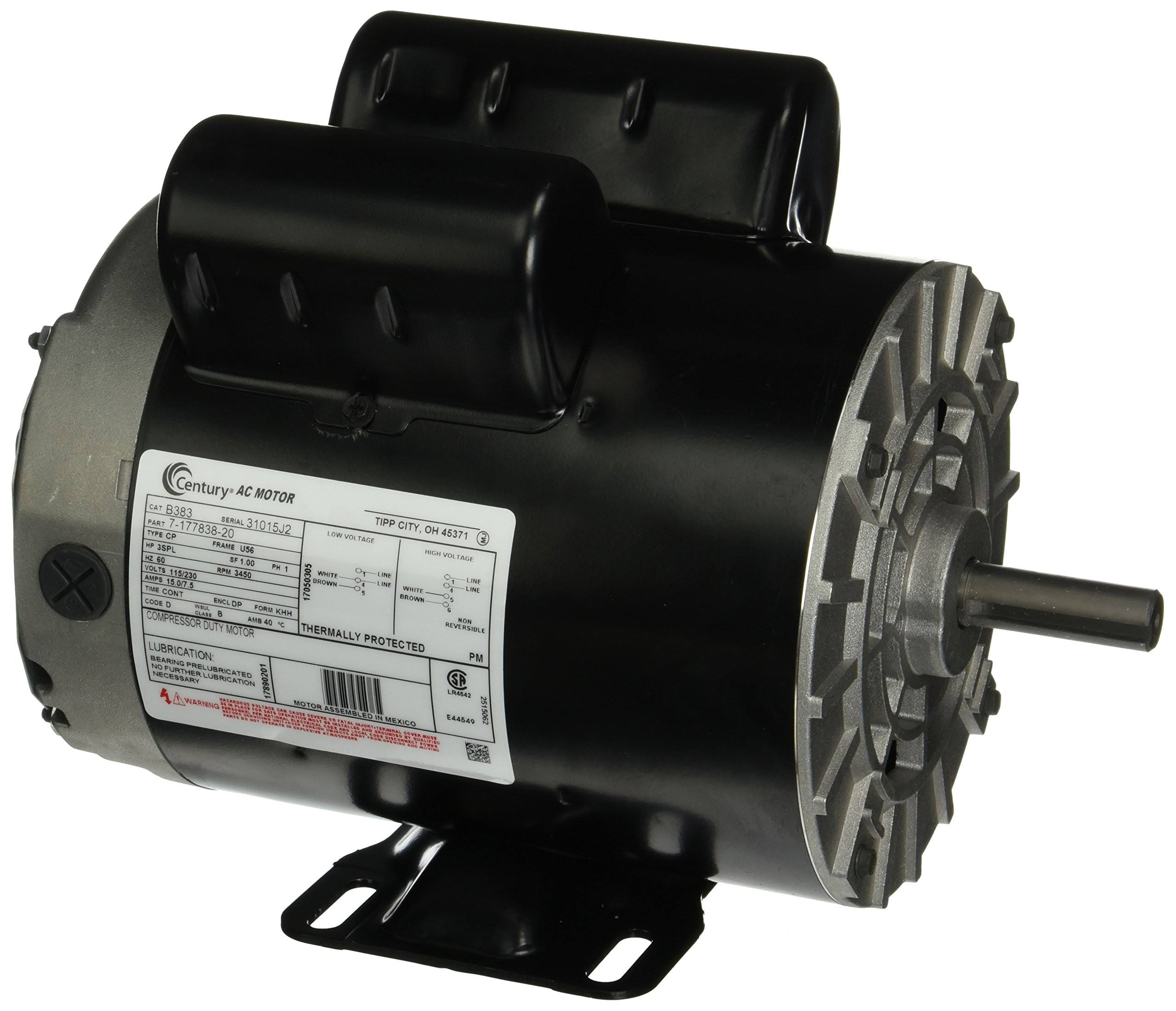 3 HP 3450 RPM 115/230V Air Compressor Motor D679503