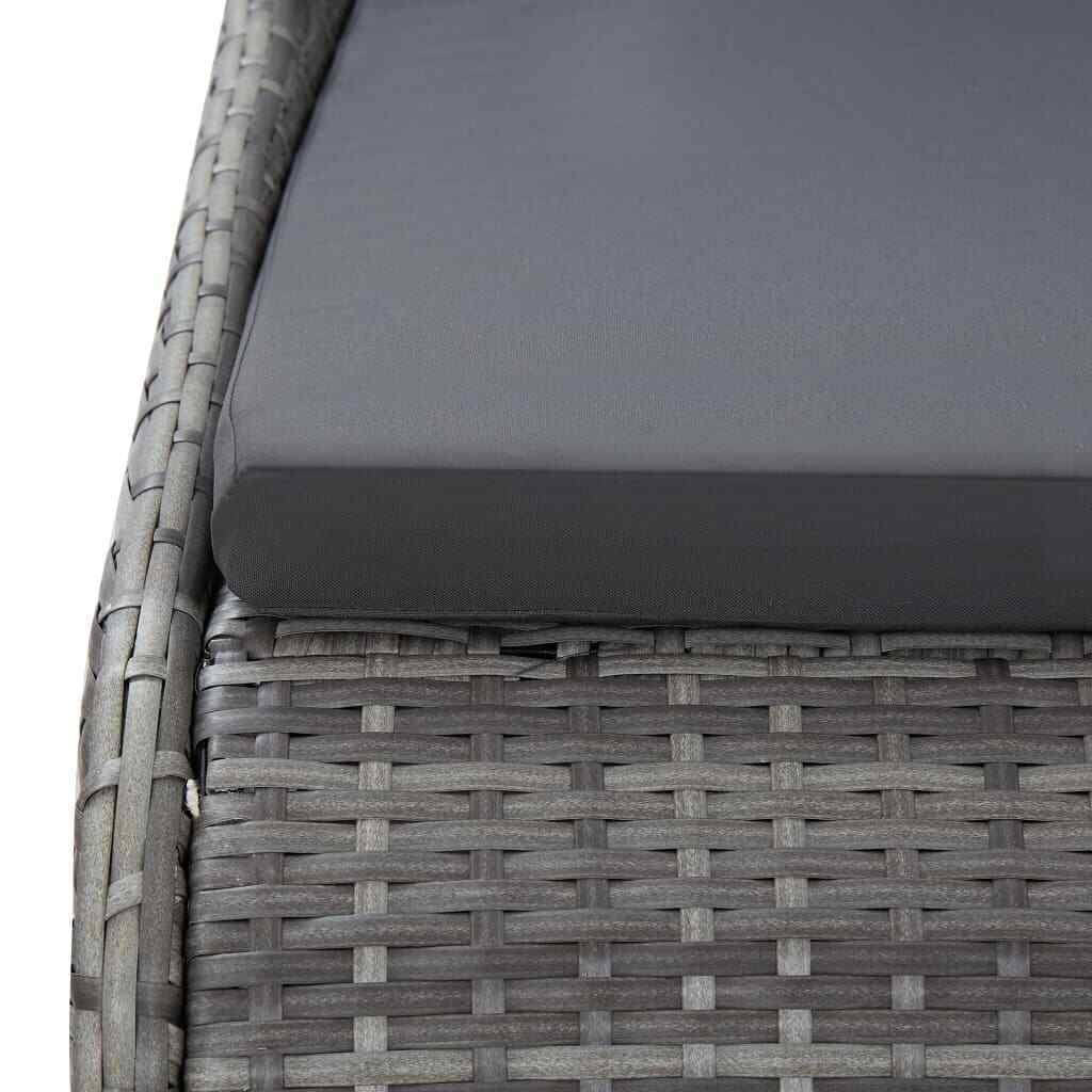 Gray Poly Rattan Garden Bed S831