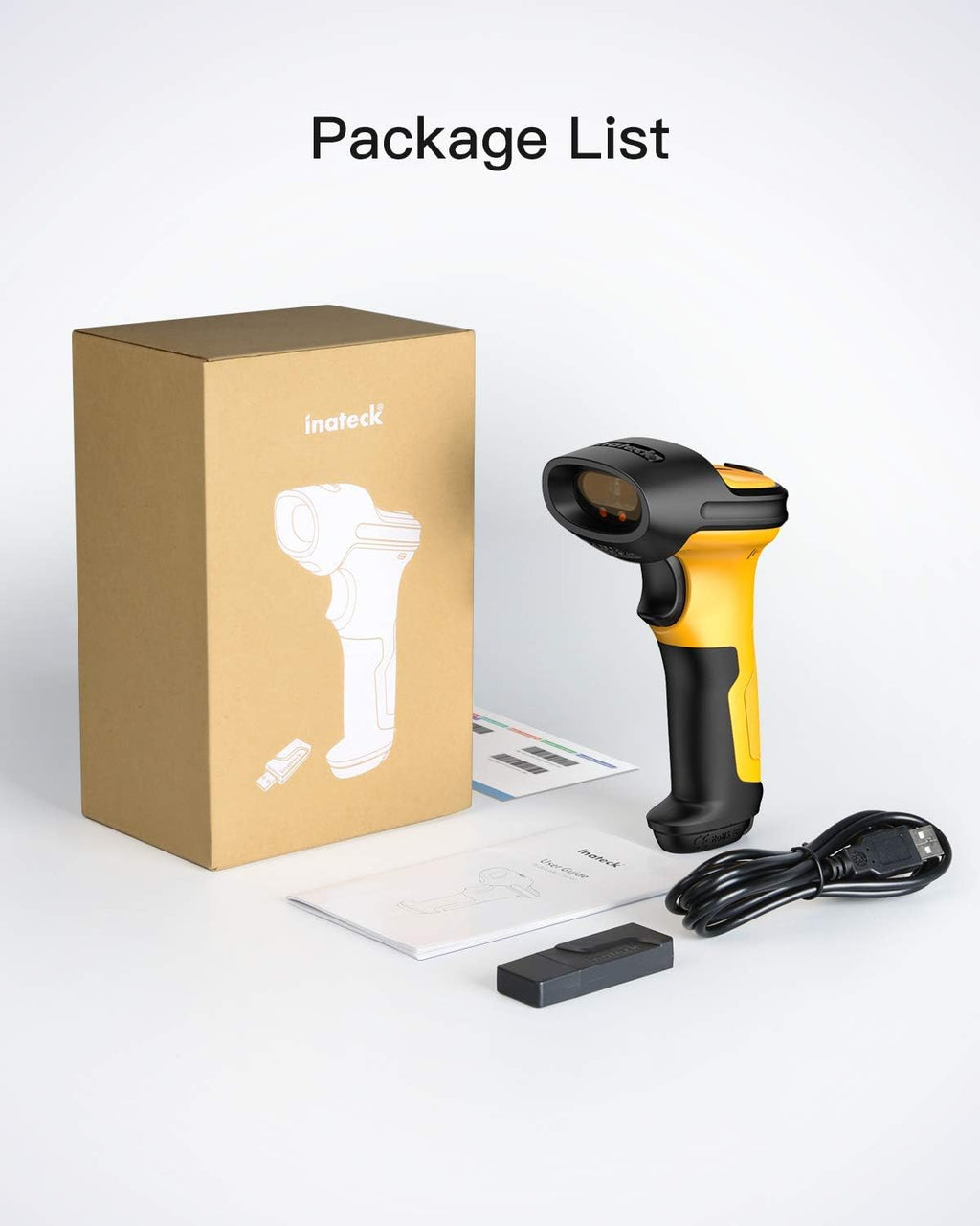 Wireless Barcode Scanner, 2.4 GHz, 2600mAh, 60M Range, Pack of 2 T67645