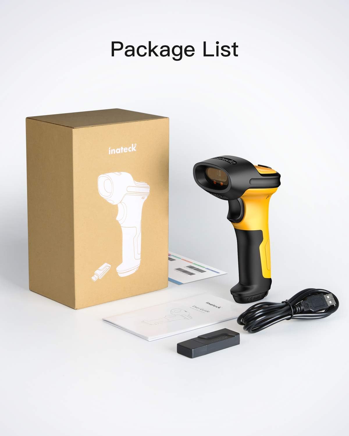 Wireless Barcode Scanner, 2.4 GHz, 2600mAh, 60M Range, Pack of 2 T67645