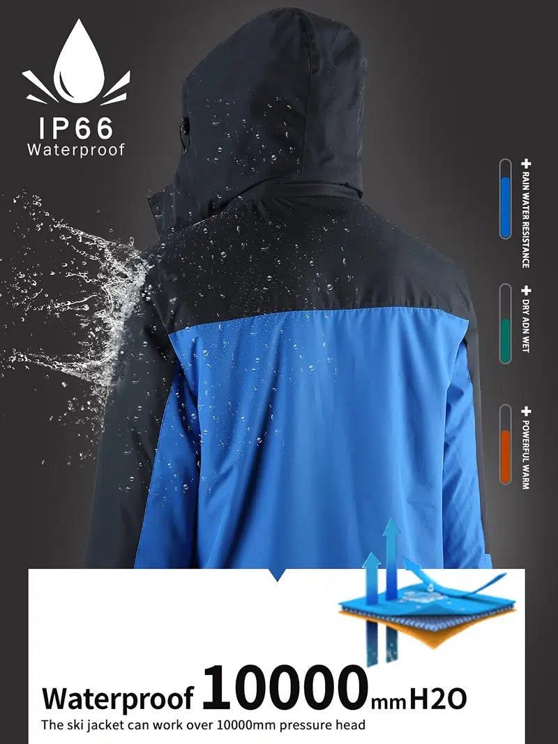 Men‘s Waterproof Windproof Hooded Ski Jacket Y26982