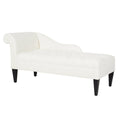Antique White Hardwood Tufted Roll Arm Chaise Lounge O4761