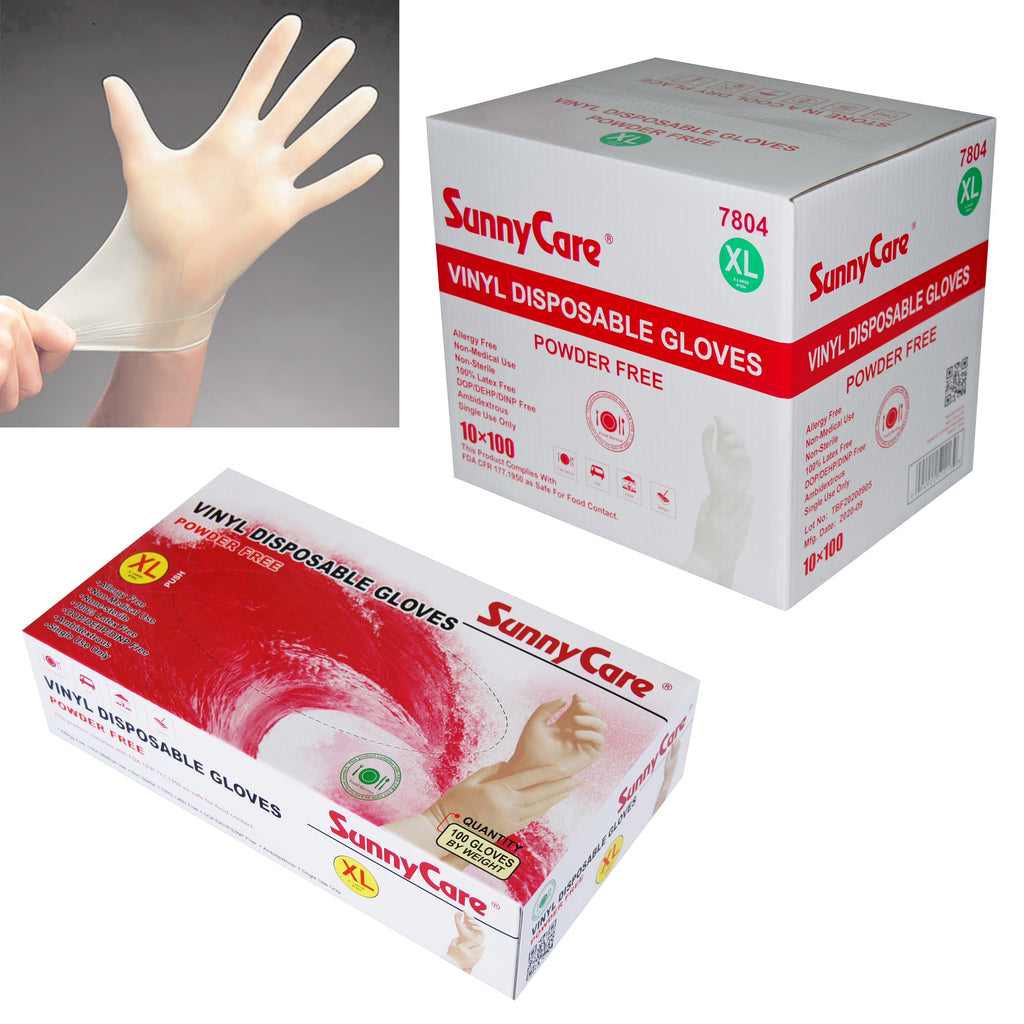 1000pcs Vinyl Disposable Gloves Powder Free XL C565257