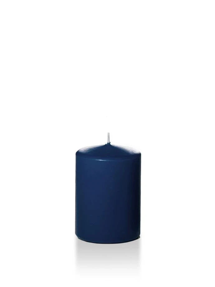 Navy Blue Pillar Candles Set of 12 V19616