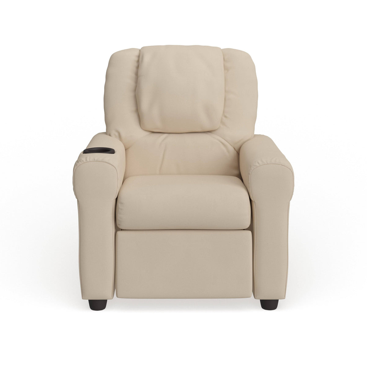 Orange Vinyl Kids Recliner with Cup Holder and Headrest C476