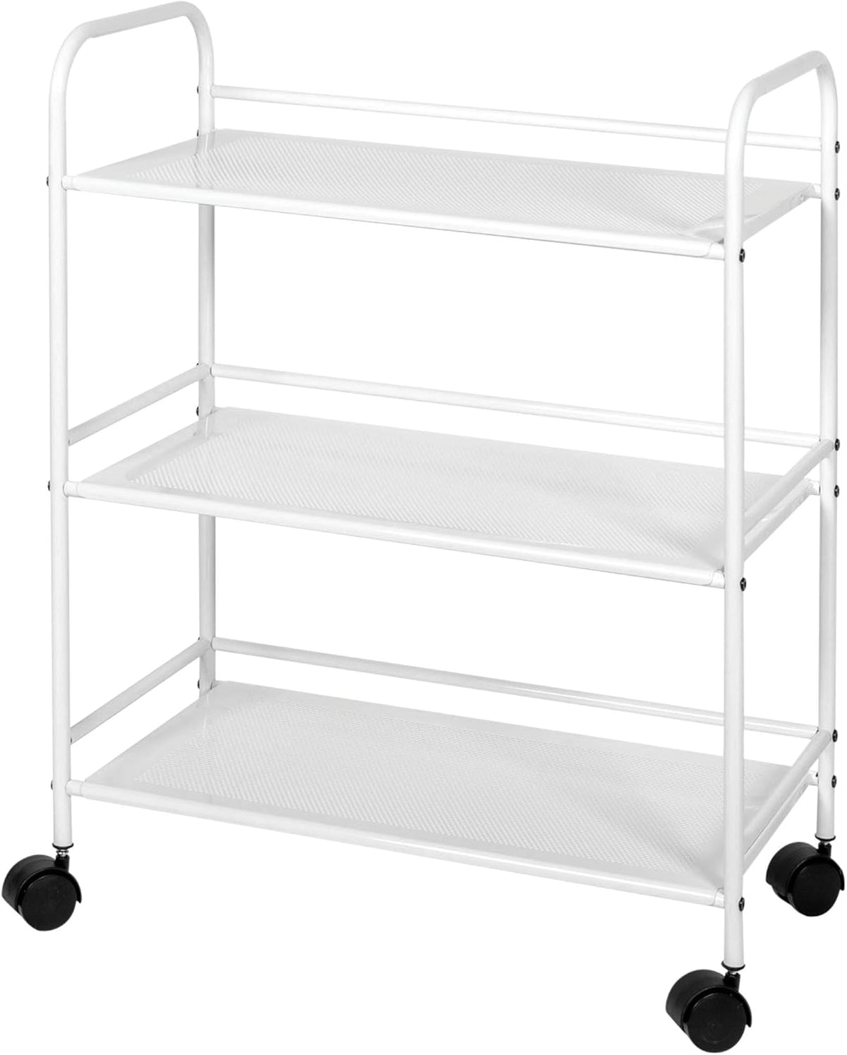White 3-Tier Metal Rolling Utility Cart K1061