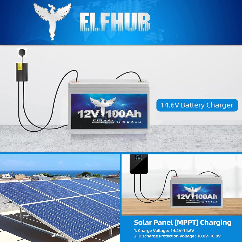 12V 100Ah Deep Cycle LiFePO4 Battery with Built-in BMS B23391