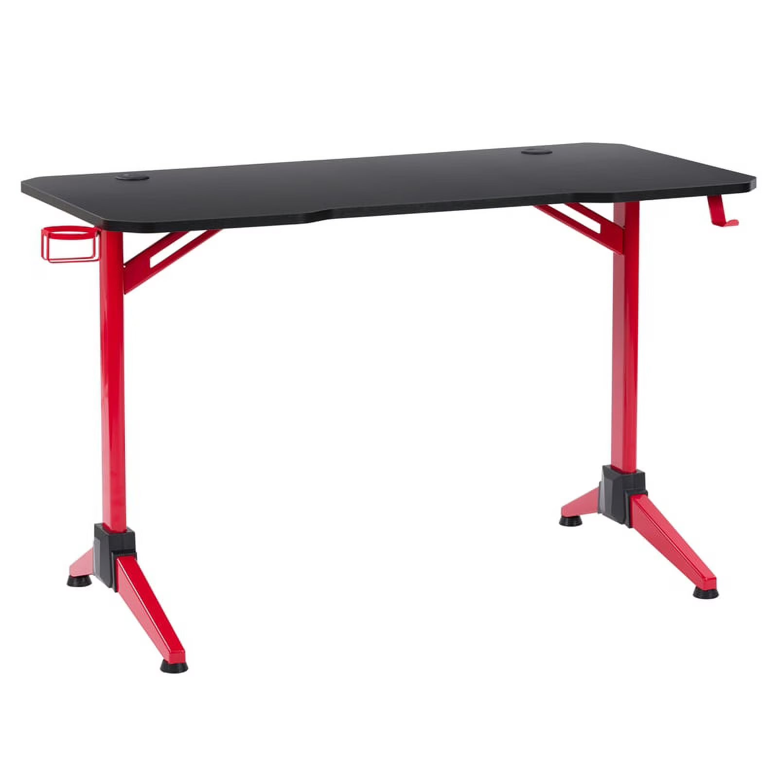 Black and Red Engineered Wood Gaming Desk J3304