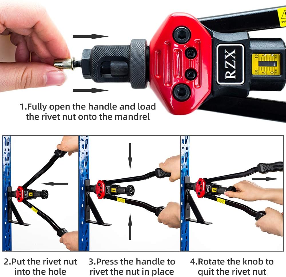 16 Rivet Nut Tool Set with 115Pcs Assorted Rivet Nuts and aluminum Carrying Case H18237