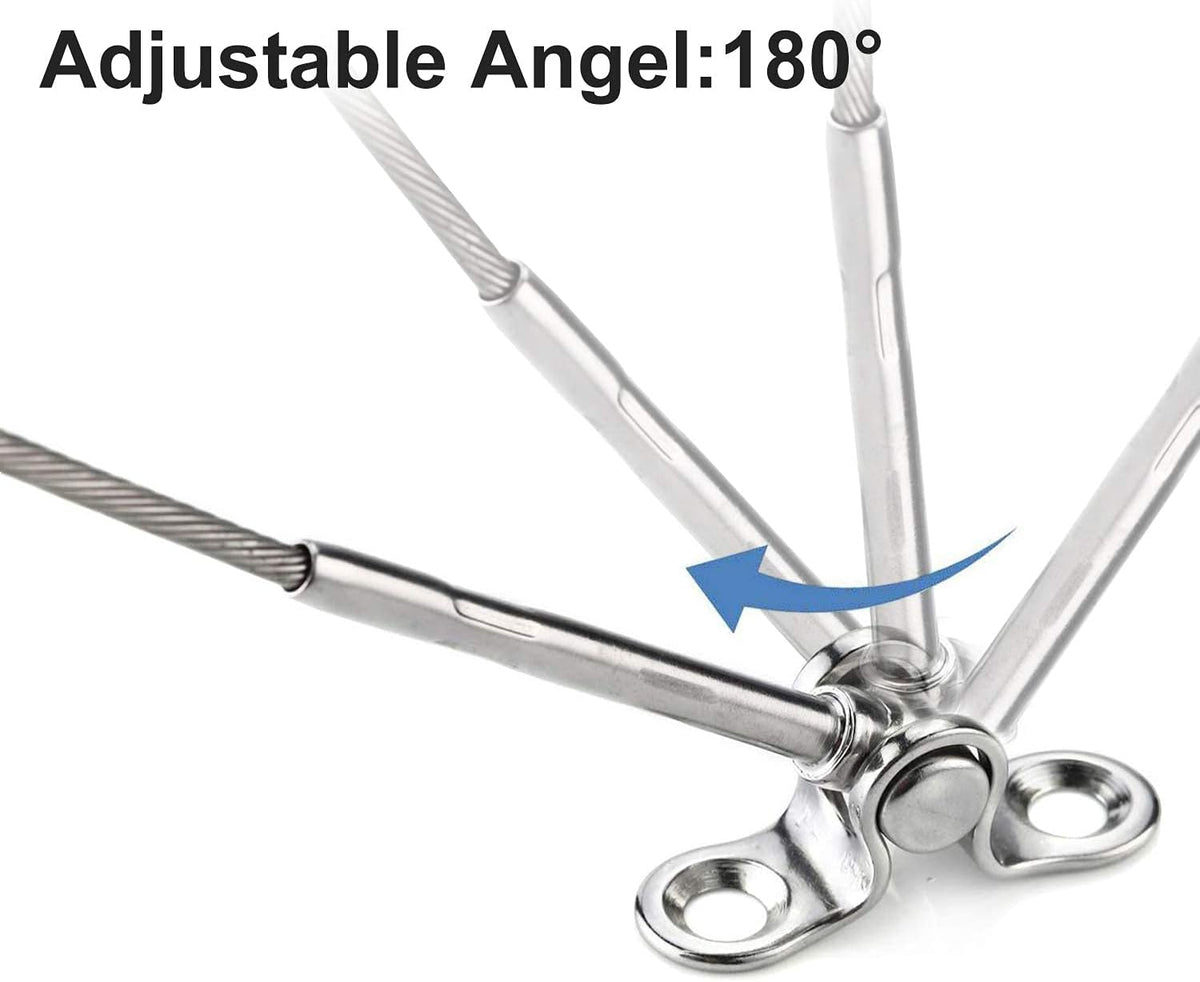 25 Pairs T316 Stainless Steel 180° Adjustable Angle Cable Railing Hardware Kit Z541892
