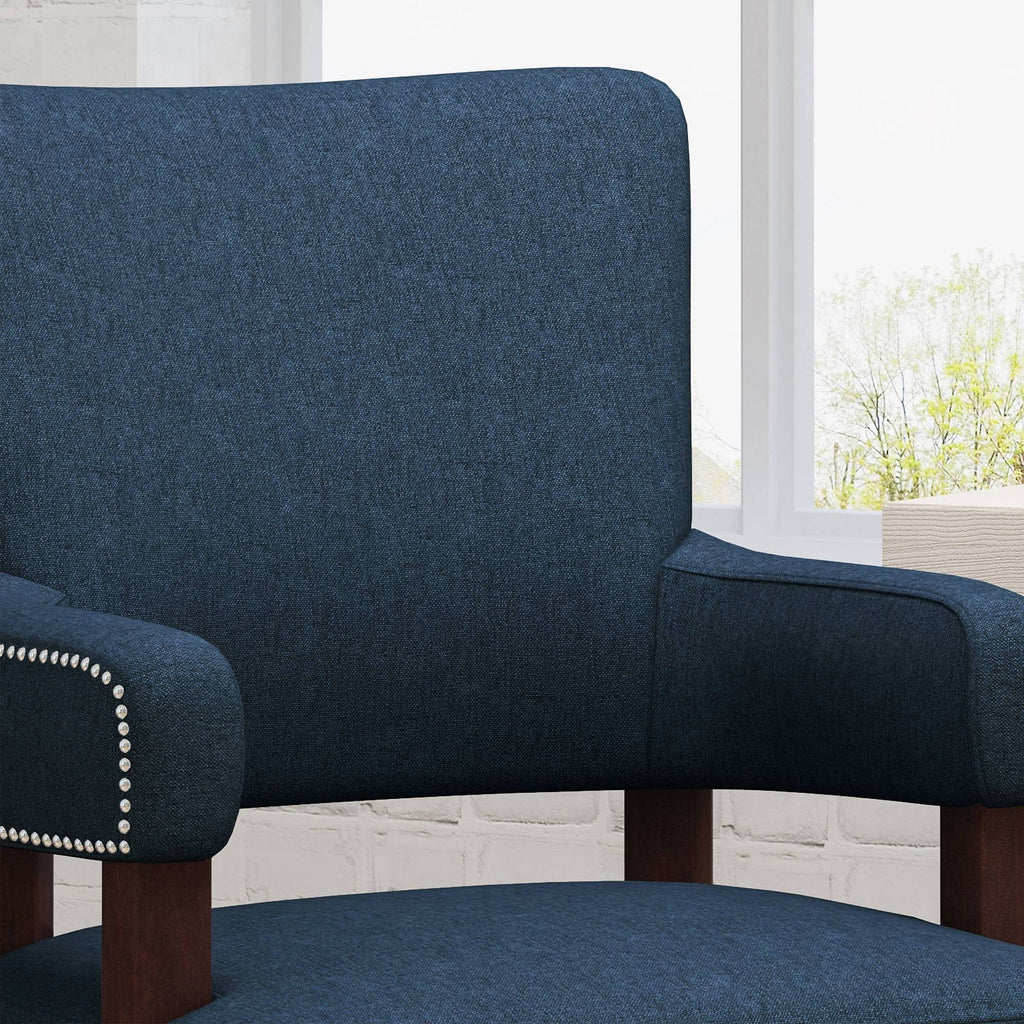 Navy Blue and Chrome Home Office Chair E852