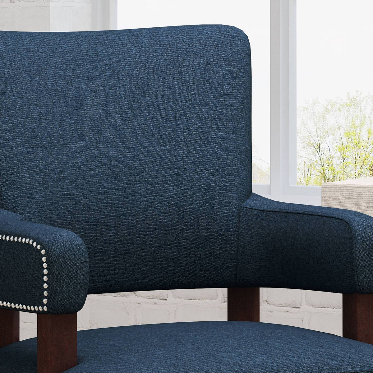 Navy Blue and Chrome Home Office Chair E852