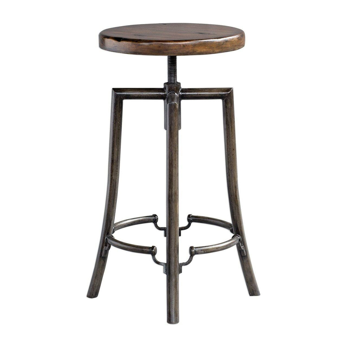 Round Industrial Adjustable Bar Stool X14313