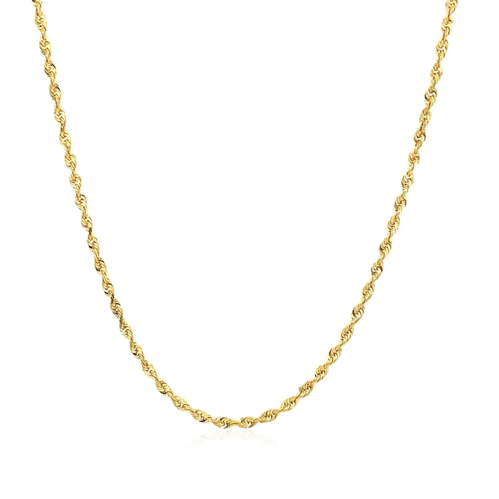 14K Yellow Gold Solid Diamond Cut Rope Chain 16'' A6983